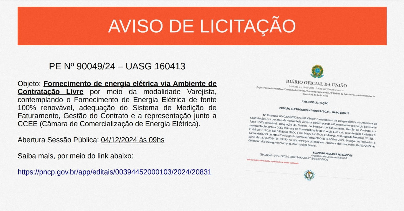 Aviso de Licitação